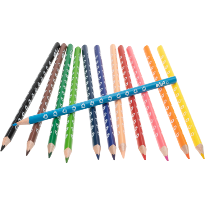Kleurpotloden edu³ 7,15 mm driekantig assorti, 12 stuks