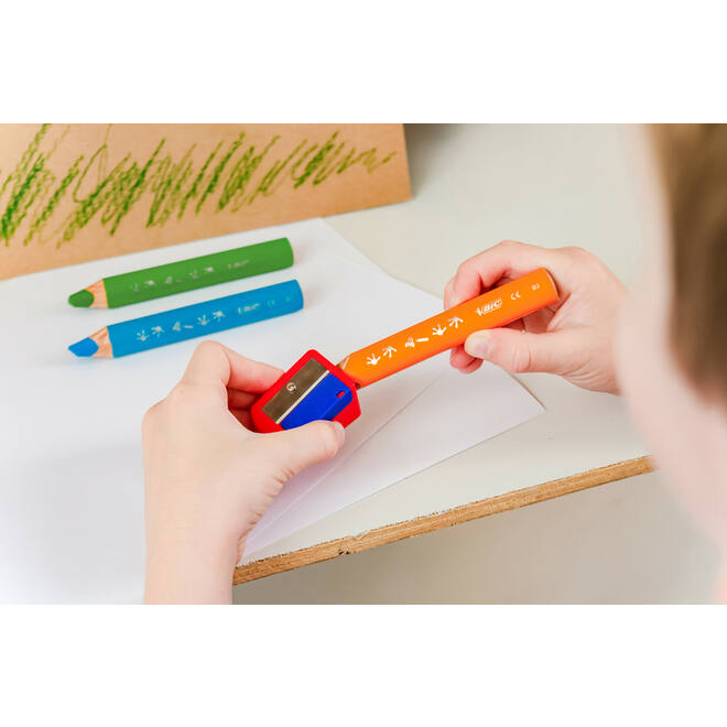 Kleurpotloden BIC Multi surface 3-in-1 assorti, 10 stuks incl. slijper