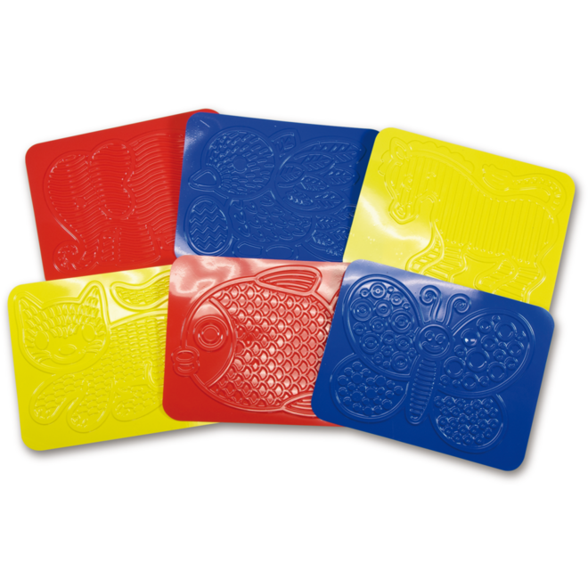 Patroonplaten junior dieren 22 x 28 cm, 6 stuks