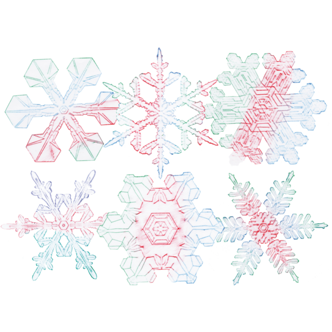 Patroonplaten sneeuwvlokken 17 x 17 cm, 6 stuks