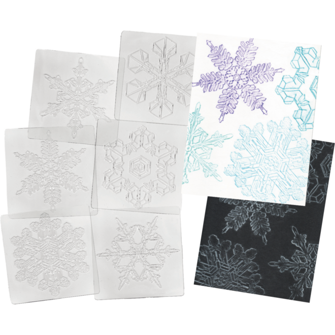 Patroonplaten sneeuwvlokken 17 x 17 cm, 6 stuks