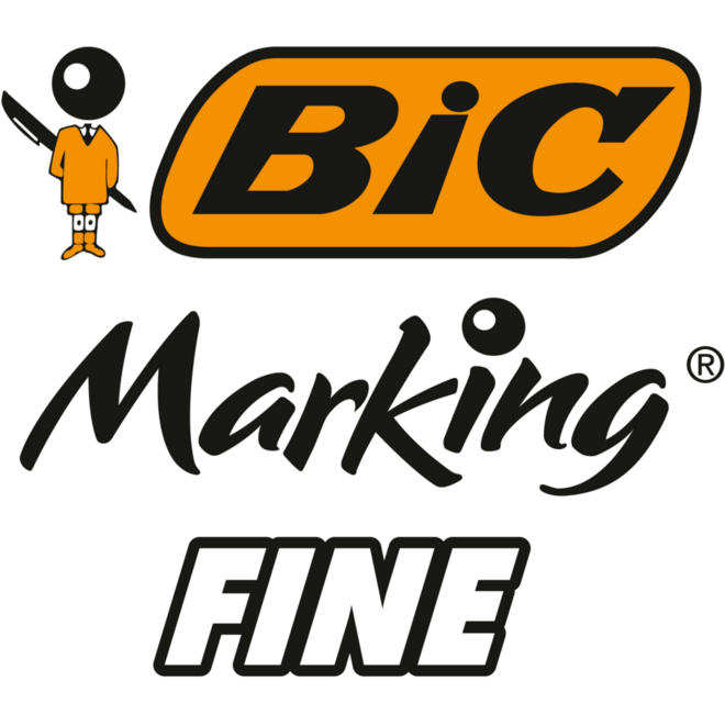 Permanent marker BIC rond 1,1 mm rood, per dozijn