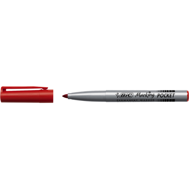 Permanent marker BIC rond 1,1 mm rood, per dozijn