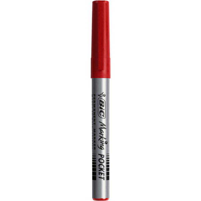 Permanent marker BIC rond 1,1 mm rood, per dozijn