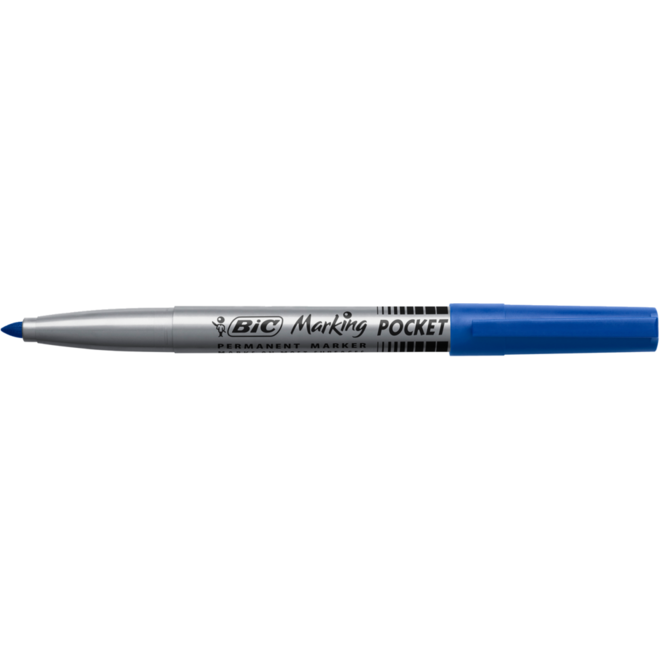 Permanent marker BIC rond 1,1 mm blauw, per dozijn