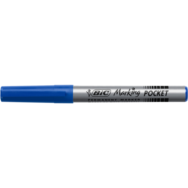 Permanent marker BIC rond 1,1 mm blauw, per dozijn