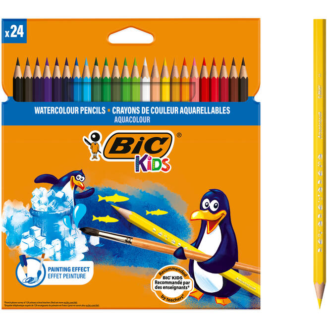 Aquarelpotlood BIC Kids assorti, 24 stuks