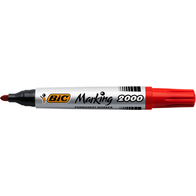 Permanent marker BIC rond 1,7 mm rood, per dozijn