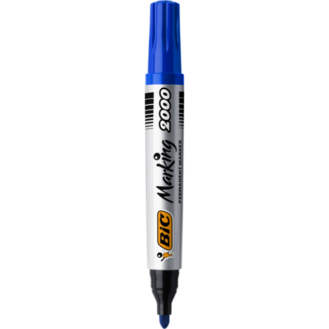 Permanent marker BIC rond 1,7 mm blauw, per dozijn