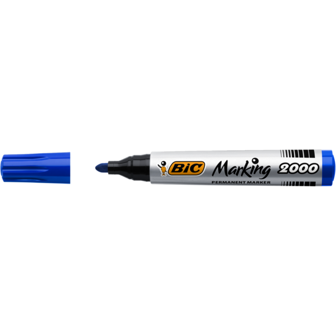 Permanent marker BIC rond 1,7 mm blauw, per dozijn