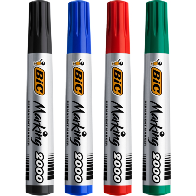 Permanent marker BIC rond 1,7 mm blauw, per dozijn