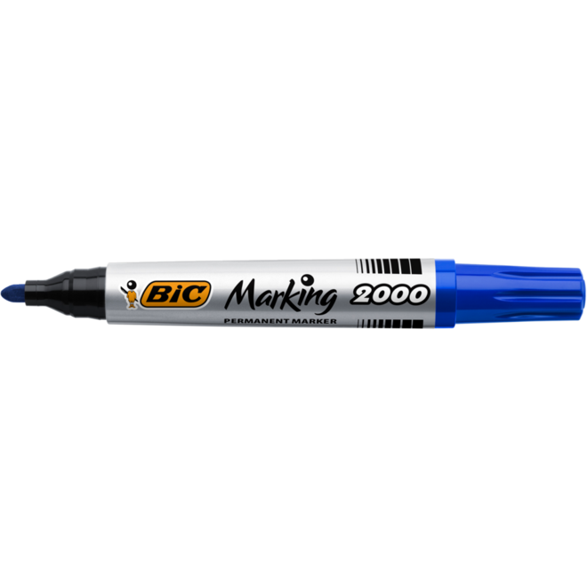 Permanent marker BIC rond 1,7 mm blauw, per dozijn