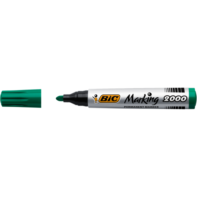 Permanent marker BIC rond 1,7 mm groen, per dozijn