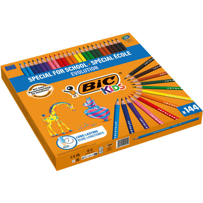 Kleurpotloden BIC Kids Evolution, class pack 114 + 30 gratis