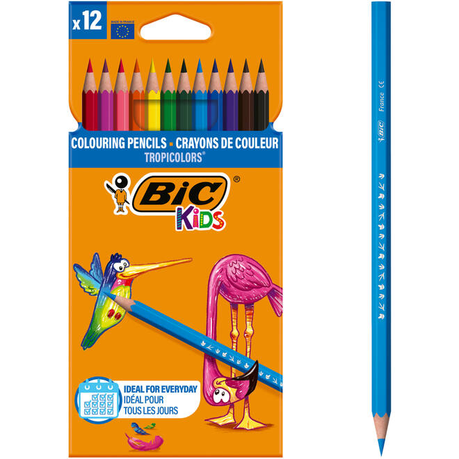 Kleurpotloden BIC Kids TropiColors assorti, 12 stuks