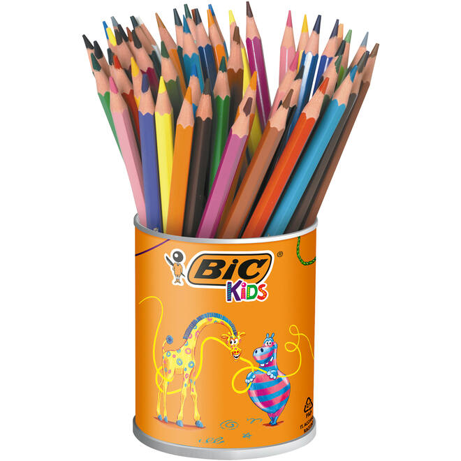 Kleurpotloden BIC Kids Evolution assorti, blik 60 stuks