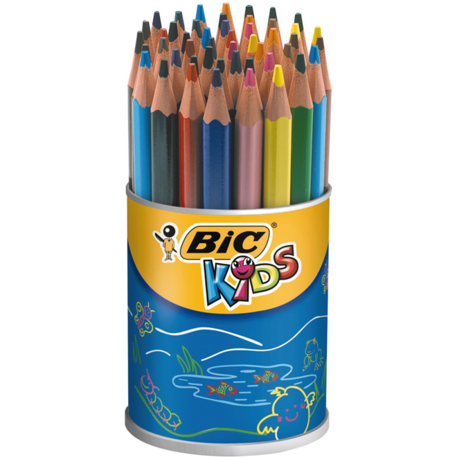 Kleurpotloden BIC Kids Evolution triangle assorti, pot 48 stuks