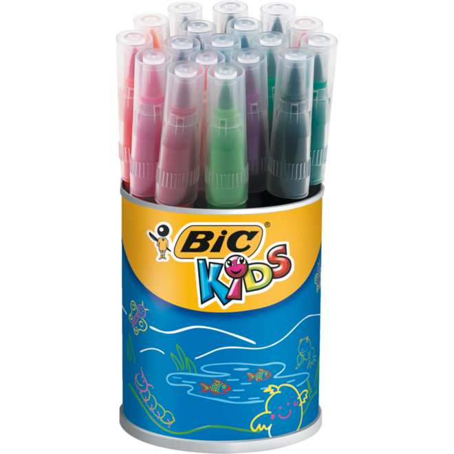 Viltstiften BIC Kids Visa Aquarelle assorti, 18 stuks