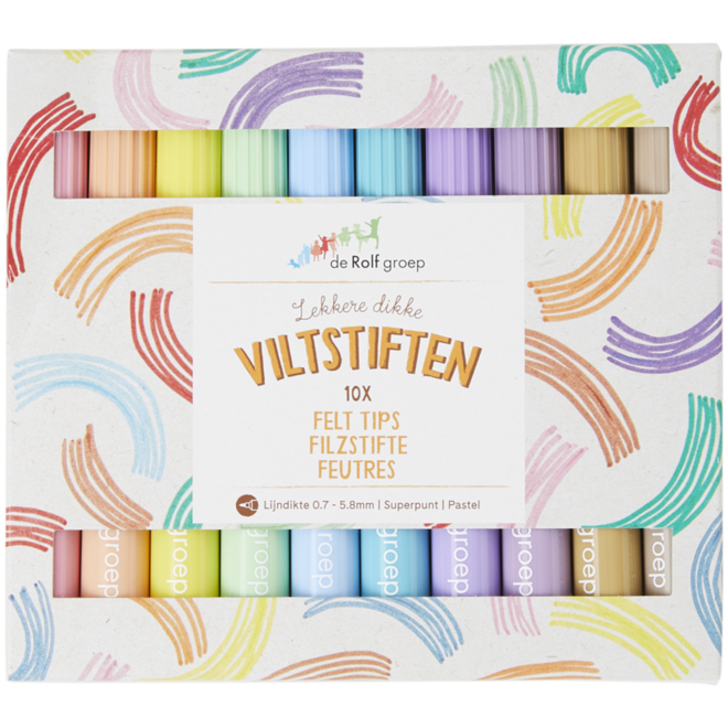 Viltstiften Jumbo | de Rolf groep | Pastel superpunt, 10 stuks