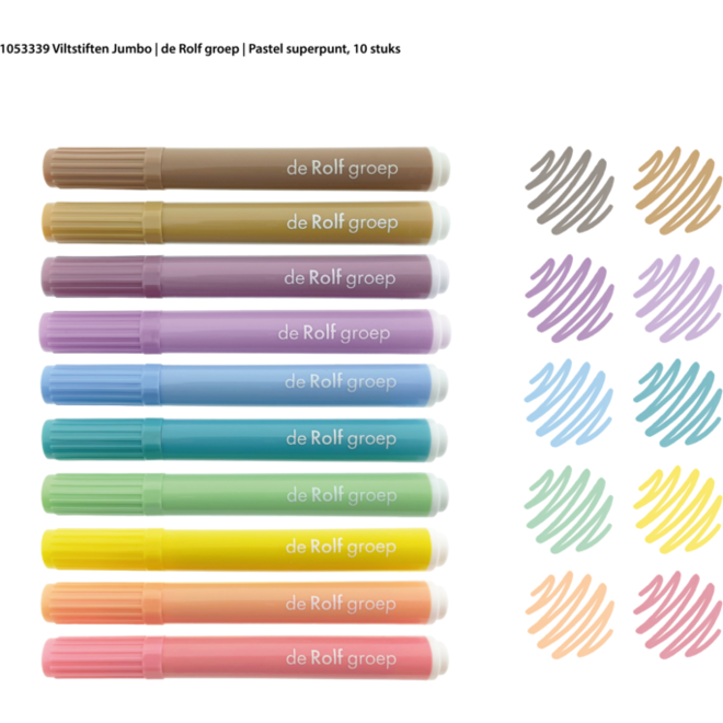 Viltstiften Jumbo | de Rolf groep | Pastel superpunt, 10 stuks