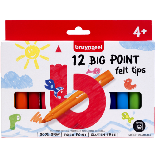 Viltstiften big points 12 stuks puntdikte L