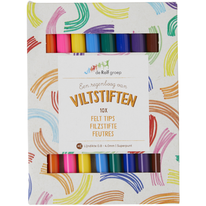 Viltstiften | de Rolf groep | superpunt assorti, 10 stuks