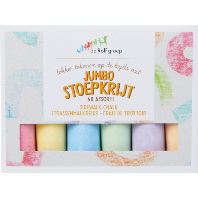 Stoepkrijt | de Rolf groep | assorti, 6 stuks