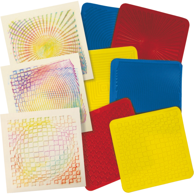 Patroonplaten illusie 18 x 18 cm, 6 stuks