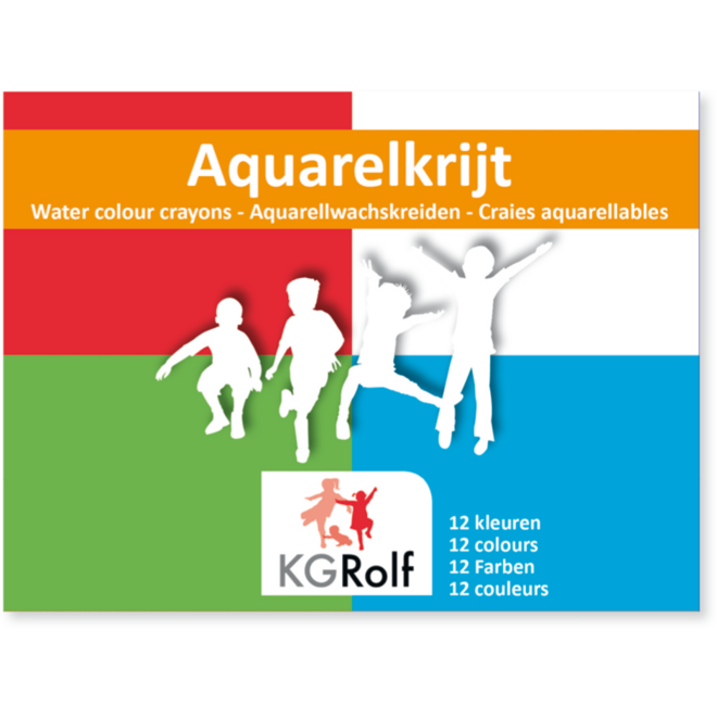 Aquarelkrijt assorti, 12 stuks
