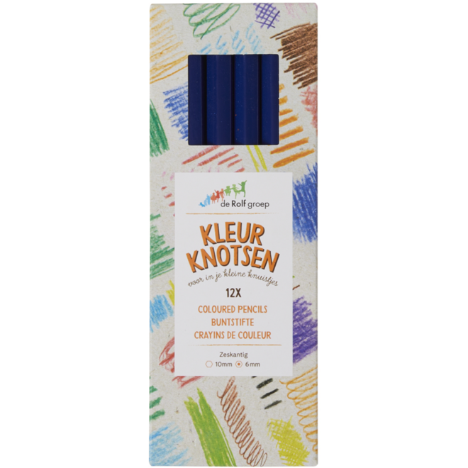 Kleurknotsen | de Rolf groep | 10 mm donkerblauw, 12 stuks