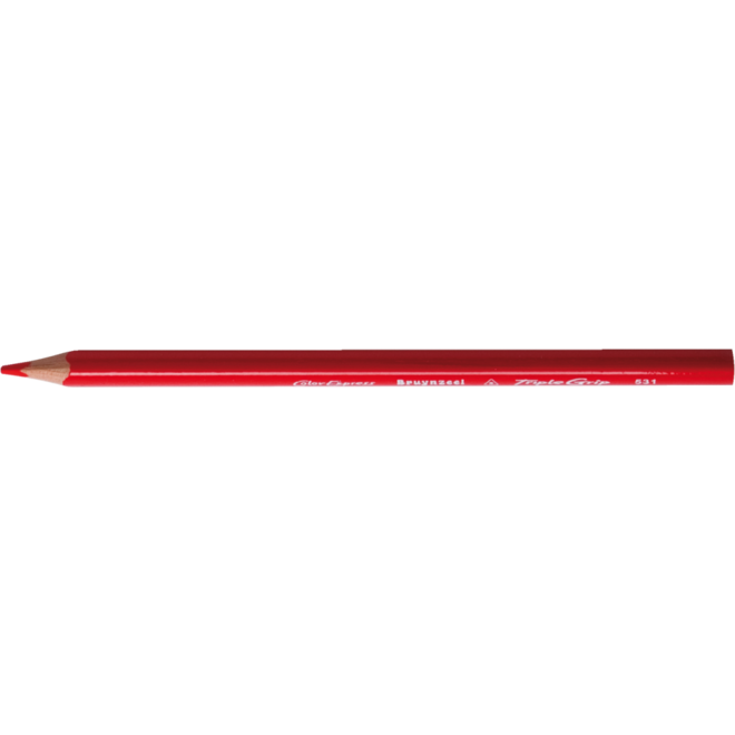 Kleurpotloden Bruynzeel driekantig rood, 12 stuks