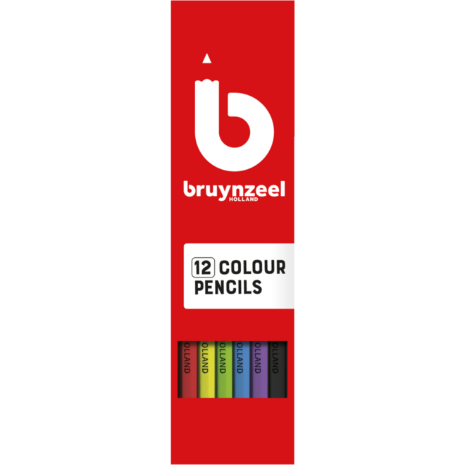 Kleurpotloden Bruynzeel driekantig assorti, 12 stuks