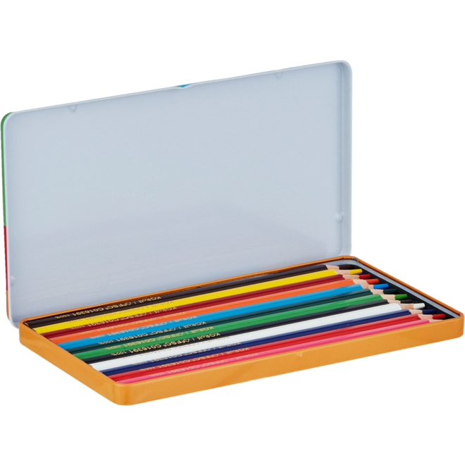 Kleurpotloden | de Rolf groep | assorti in blik, 12 stuks