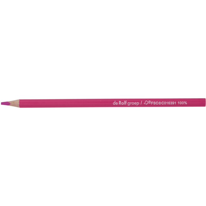Kleurpotloden | de Rolf groep | driekantig roze, 12 stuks