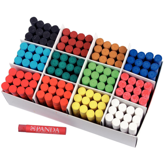 Panda oliepastels 144 stuks ass.