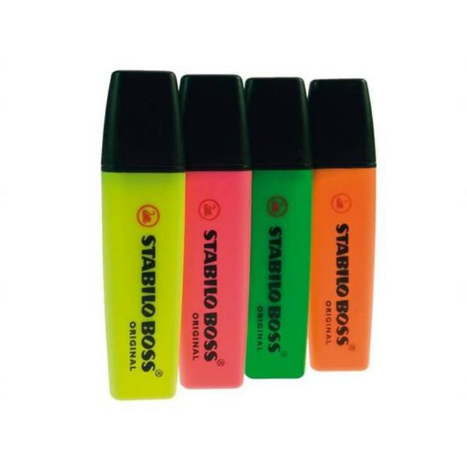 Markeerstift STABILO BOSS Original 4 stuks assorti