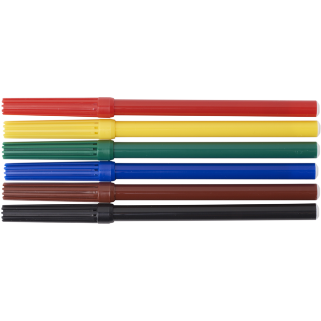 Viltstiften | de Rolf groep | basic 2 mm assorti, 6 stuks