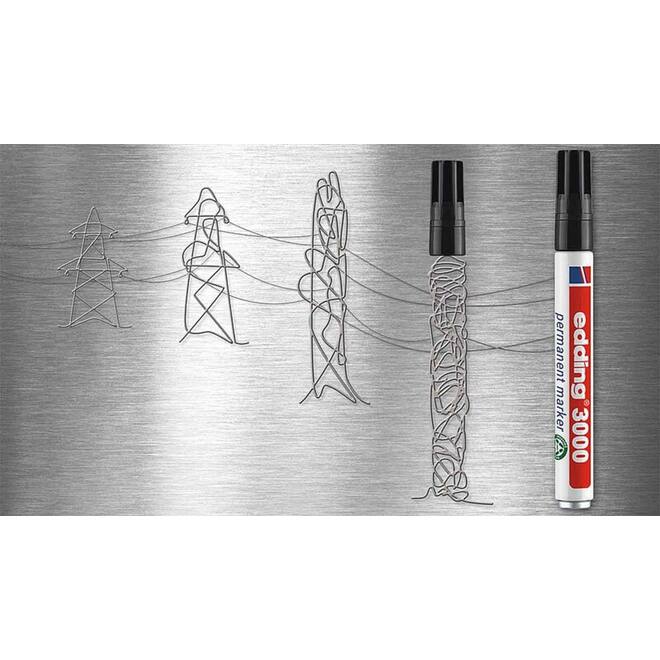 Permanent marker edding 3000 1,5-3 mm zwart