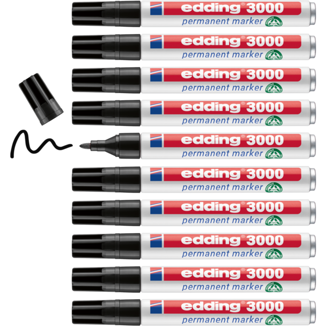 Permanent marker edding 3000 1,5-3 mm zwart