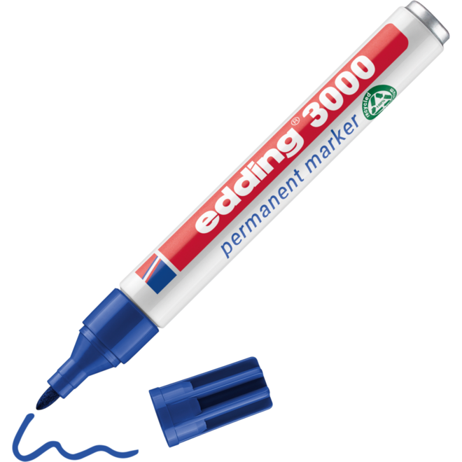 Permanent marker edding 3000 1,5-3 mm blauw