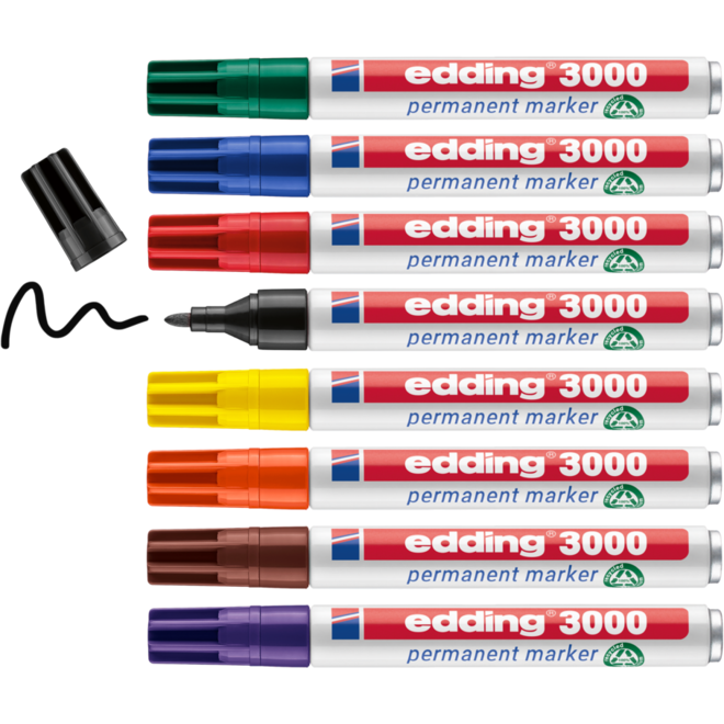 Permanent marker edding 3000 assorti 1,5-3 mm, 10 stuks