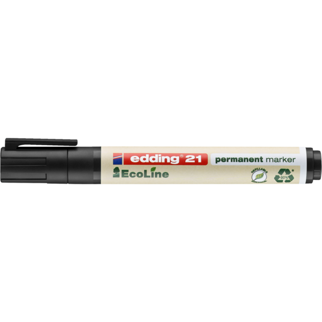 Permanent marker edding e-21 Ecoline zwart, 10 stuks