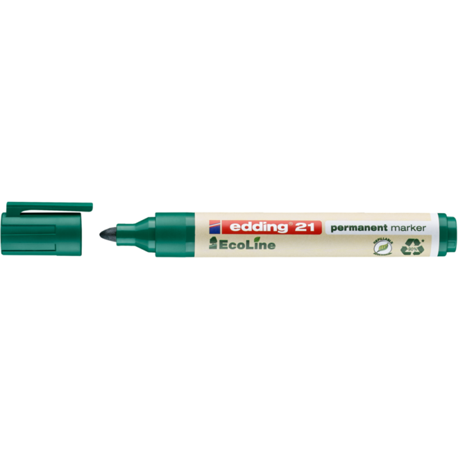 Permanent marker edding e-21 Ecoline groen, 10 stuks