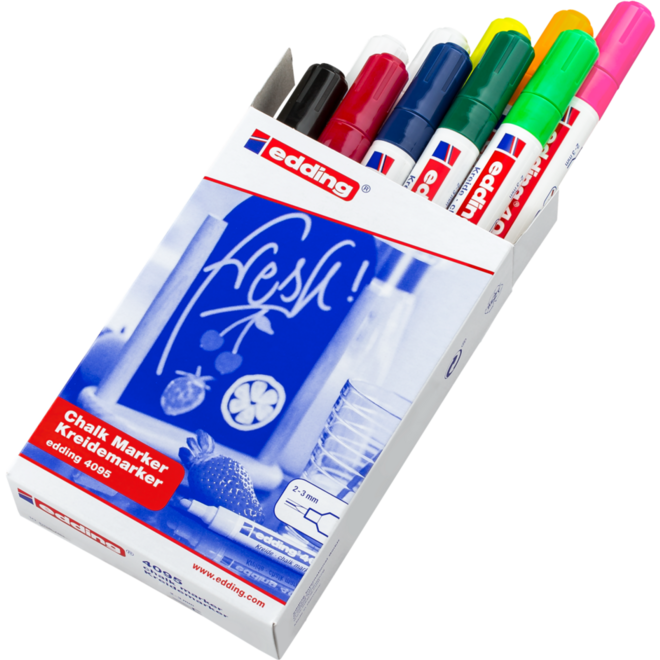 Krijtstift edding dun assorti, 10 stuks