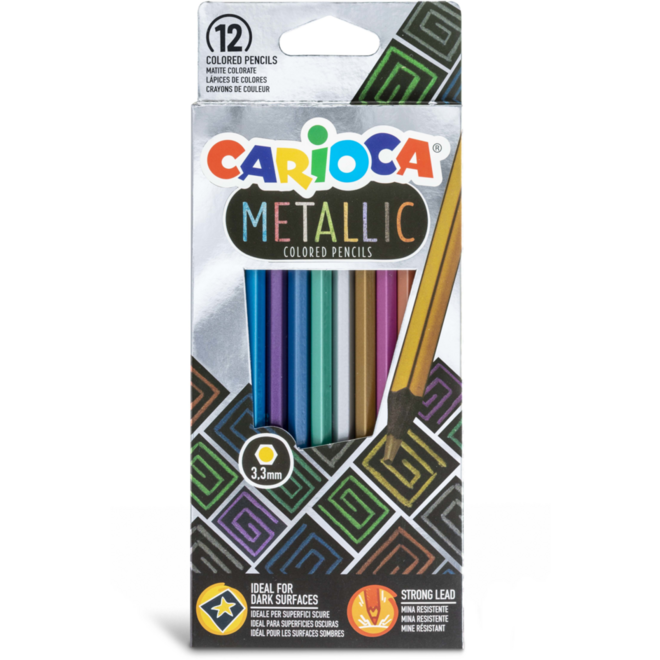 Kleurpotloden Carioca Metallic assorti, 12 stuks