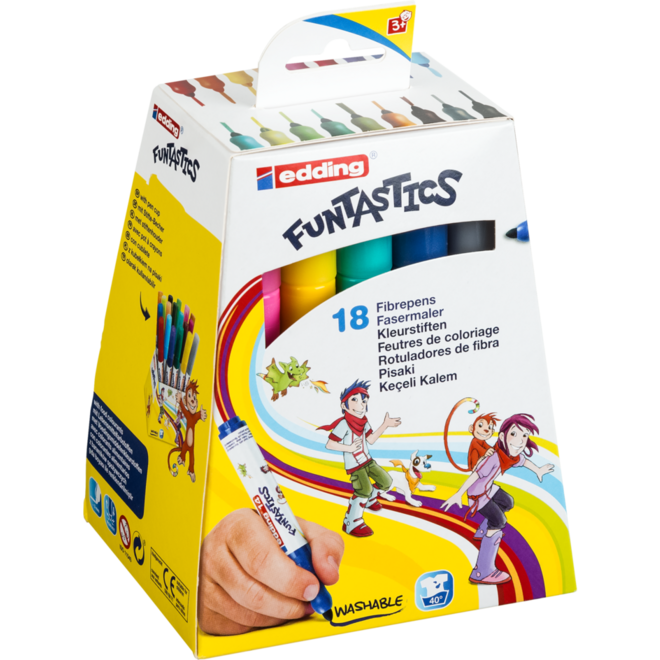 Viltstiften edding 14 Funtastics assorti, 10 stuks