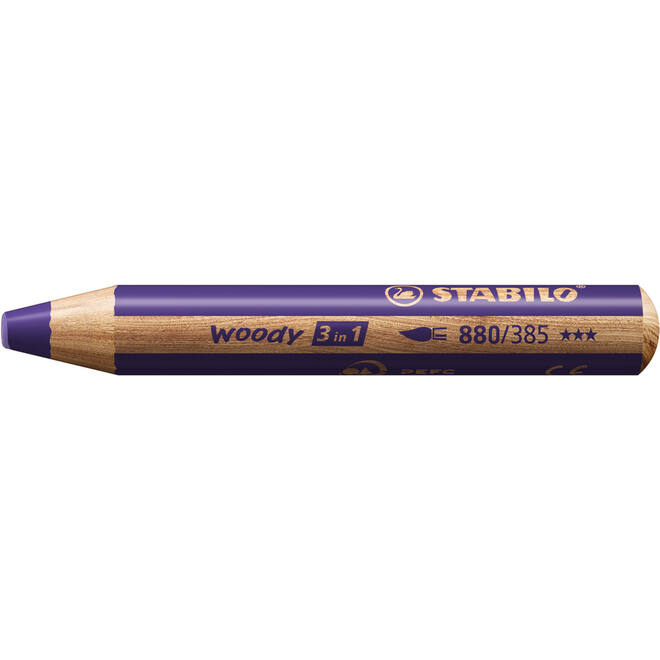 Waskrijt aquarel STABILO Woody 3-in-1 assorti classpack, 76 stuks incl. slijpers