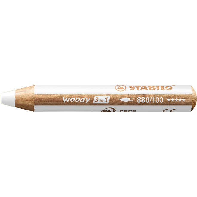 Waskrijt aquarel STABILO Woody 3-in-1 assorti classpack, 76 stuks incl. slijpers