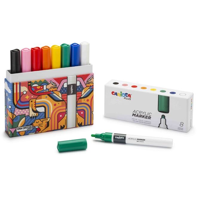 Acrylstiften Carioca assorti, 8 stuks