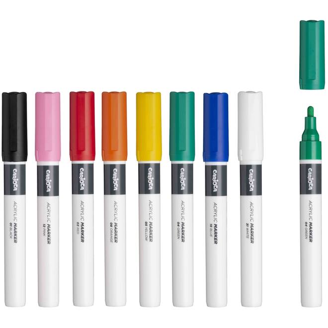 Acrylstiften Carioca assorti, 8 stuks